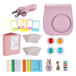 Avis Pour Fujifilm Instax Mini 9 Camera PU Filter Filter + Close Up Lens Gift Set Pink