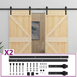 vidaXL Porte coulissante avec kit de quincaillerie 80x210cm Pin massif