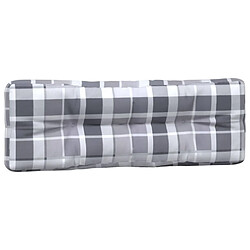 Avis vidaXL Coussins de palette lot de 3 motif à carreaux gris tissu