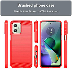 Htdmobiles Coque pour Motorola Moto G54 5G - housse etui silicone gel carbone + film ecran - ROUGE