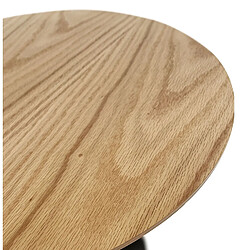 Acheter Alterego Table basse design ronde 'DILA H40' en bois finition naturelle et métal noir