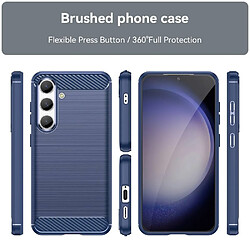 Htdmobiles Coque pour Samsung Galaxy S24 5G - housse etui silicone gel carbone + film ecran - BLEU FONCE