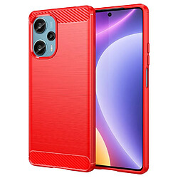 Htdmobiles Coque pour Xiaomi Poco F5 5G / Redmi Note 12 Turbo - housse etui silicone gel carbone + film ecran - ROUGE