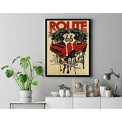 EPIKASA Impression sur Toile Route 66, Multicouleur, Polyester, 40x2,5x60 cm