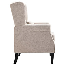 Acheter Helloshop26 Fauteuil chaise siège lounge design club sofa salon lin tissu beige 1102202/3