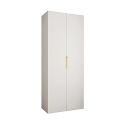 Abiks Meble Armoire à portes battantes Como 4 245,5/100/50 2 portes (blanc/doré)