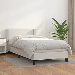 Maison Chic Structures de lit + matelas,Lit à sommier tapissier avec matelas Blanc 90x190 cm Similicuir -MN48108