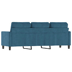 Acheter vidaXL Canapé à 3 places Bleu 180 cm Velours