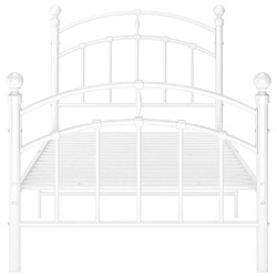 Avis Maison Chic Lit adulte - Lit simple Cadre de lit,Structure du lit Contemporain Blanc Métal 100x200 cm -MN31095