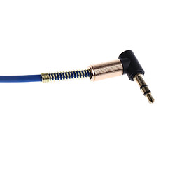 Acheter Câble audio auxiliaire mâle à mâle de 3,5 mm, angle droit, ligne à 90 degrés, bleu