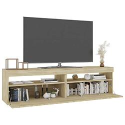 Avis Maison Chic Meubles TV 2 pcs avec lumières LED pour salon Chêne sonoma 75x35x40 cm -MN26742