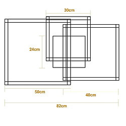 Autres Temps ZMH Plafonnier LED Moderne Carré Polygonal pas cher