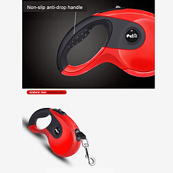 Acheter Wewoo Chiens de compagnie de haute rouge qualité automatique corde télescopique ABS en caoutchouc anti-dérapant chaîne de sécurité corde, longueur de la corde: 3m