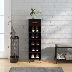 Maison Chic Armoire à Chaussures Noir,Meuble de Rangement à Chaussures 30x35x105 cm bois d'ingénierie -MN90039