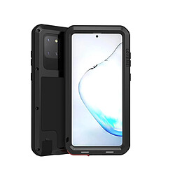 Coque en silicone + métal anti-poussière anti-choc anti-éclaboussures défendre cool noir pour votre Samsung Galaxy A81/Note 10 Lite