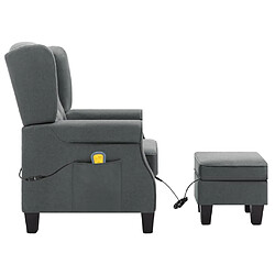 Acheter Maison Chic Fauteuil de massage avec repose-pied,Fauteuil luxe de relaxation Gris clair Tissu -MN46499