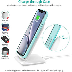 CHOETECH Chargeur sans Fil pour iPhone 11 Pro Max,Chargeur Induction Rapide 15W pour LG V50/V40 Sony XZ3 7,5W Qi iPhone XS Max/XR/X Blanc