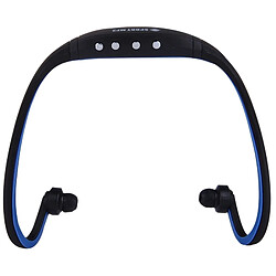 Wewoo Casque Bluetooth Sport noir et bleu foncé pour les smartphone iPad ordinateur portable MP3 ou autres périphériques audio, stockage maximum: 32 Go + étanche à la transpiration stéréo sans fil écouteurs intra-auriculaires avec carte micro SD / TF,