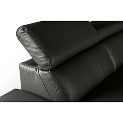 Acheter VENESETTI Canapé d'angle en 100% tout cuir épais de luxe italien, 5/6 places KASINI, noir, angle gauche