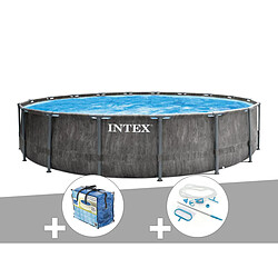 Kit piscine tubulaire Intex Baltik ronde 5,49 x 1,22 m + Bâche à bulles + Kit d'entretien