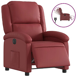 vidaXL Fauteuil inclinable électrique Rouge bordeaux Similicuir