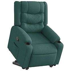 vidaXL Fauteuil inclinable vert foncé tissu