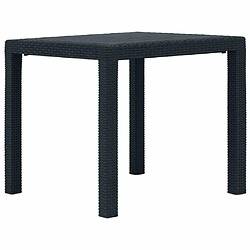 Maison Chic Table de jardin | Table d'extérieur Anthracite 79x79x72cm Plastique Aspect de rotin -GKD85026