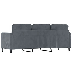 Acheter vidaXL Canapé à 3 places Gris foncé 180 cm Velours