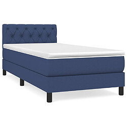 vidaXL Sommier à lattes de lit avec matelas Bleu 80x200 cm Tissu