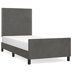 Maison Chic Lit adulte - Cadre Structure de lit avec tête de lit Contemporain Gris foncé 90x190 cm Velours -MN97439