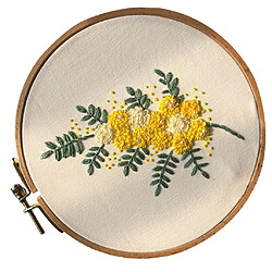 Kit de broderie estampée au point de croix avec cercle à broder - Fleur CD005 pas cher