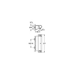 mitigeur de douche - thermostatique - grohe grohtherm 2000 - chromé - avec tablette - grohe 34463001