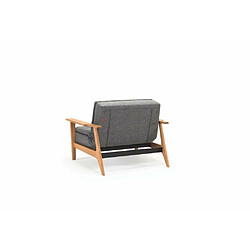 Avis Inside 75 INNOVATION LIVING Fauteuil design DUBLEXO FREJ gris Twist Charcoal convertible lit 90*115 cm piétement chêne clair