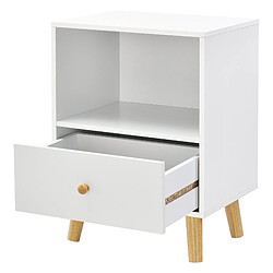 Avis Helloshop26 Table de chevet à tiroir 54 x 40 x 30 cm blanc 03_0008688