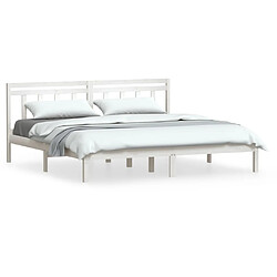 vidaXL Cadre de lit sans matelas blanc bois massif 200x200 cm