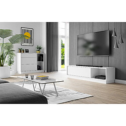 Vivaldi Meuble TV FRAME Blanc/Blanc Mat pas cher