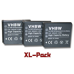 vhbw 3x batteries d'apapreil photo pour FUJIFILM FinePix Real 3D W3 comme Fuji NP-50, Kodak Klic-7004.