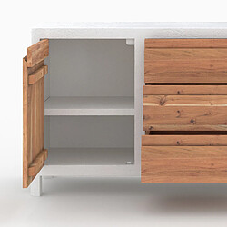 Acheter Rendez Vous Deco Buffet Tierra en béton blanc cassé et bois d'acacia