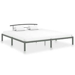 Maison Chic Lit adulte - Lit simple Cadre de lit,Structure du lit Contemporain Gris Métal 200 x 200 cm -MN51032