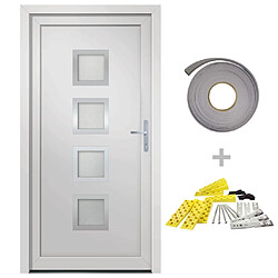 vidaXL Porte d'entrée blanc 98x190 cm PVC