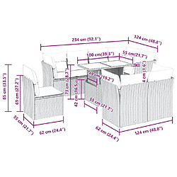 vidaXL Salon de jardin 9 pcs avec coussins noir résine tressée pas cher