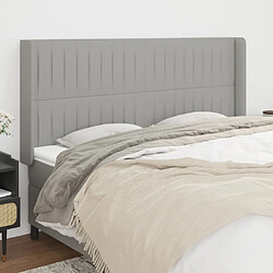 Maison Chic Tête de lit scandinave avec oreilles,meuble de chambre Gris clair 183x16x118/128 cm Tissu -MN29940