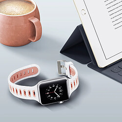 Acheter Avizar Bracelet Apple Watch 38 et 40 mm Sport ajustable en Silicone - Blanc et Rose