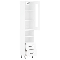 Avis vidaXL Buffet haut Blanc 34,5x34x180 cm Bois d'ingénierie