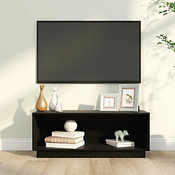 vidaXL Meuble TV Noir 90x35x35 cm Bois de pin massif