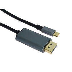 PremiumCord 8K Cable USB-C sur DisplayPort 1.4, Résolution jusqu'à UHD 8K @ 60Hz, 4K @ 120Hz et Full HD 1080p, Connecteur sur les Bouchons, HDCP 2.2, Aluminium, Couleur Gris Métallique, Longueur 2 m pas cher