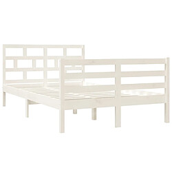 Avis Maison Chic Lit Moderne Chambre - Cadre/structure de lit pour adulte Blanc Bois massif 120x190 cm Petit Double -MN23728