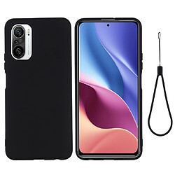 Coque en silicone souple avec sangle noir pour votre Xiaomi Redmi K40/K40 Pro/K40 Pro+/Poco F3/Mi 11i