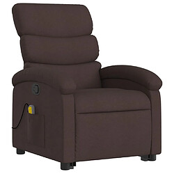 Avis Maison Chic Fauteuil Relax pour salon, Fauteuil inclinable de massage Marron foncé Tissu -GKD18961