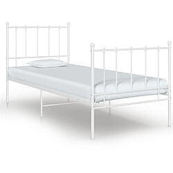 vidaXL Cadre de lit sans matelas blanc métal 100x200 cm